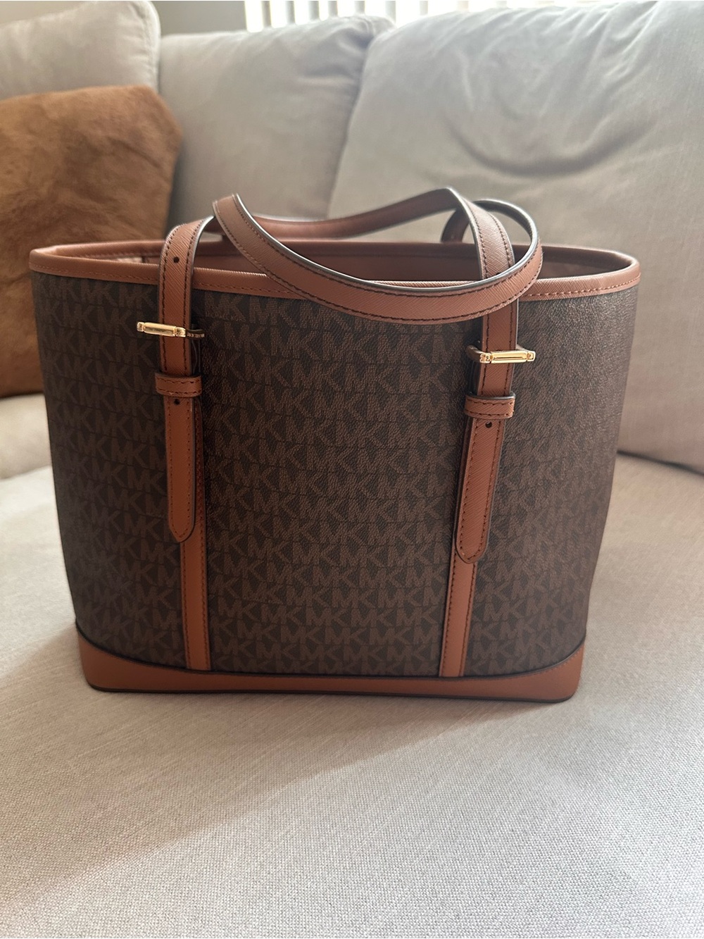 Michael Kors Brown & Tan Logo Tote - Picture 4 of 4